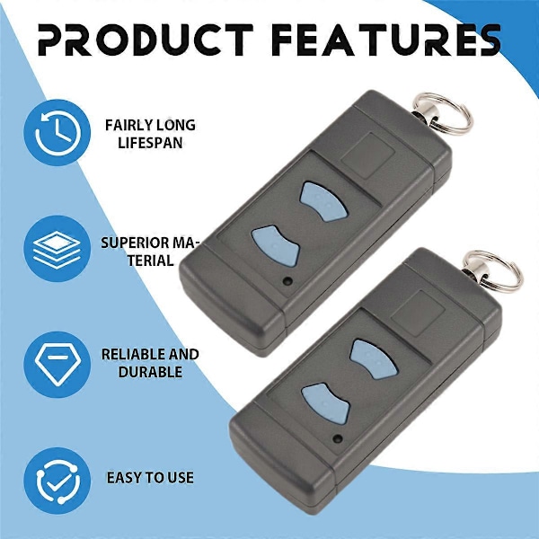 2-pack Fjärrkontroll för garageport, ersättning för HORMANN HSE2-868 HS4-868 HSM4-868 GAR