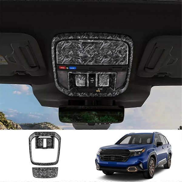 Bil Front Læselampe Ramme Brilleboks Trim Cover Sticker til Subaru Forester 2025 Interiør Tilbehør Forging Pattern