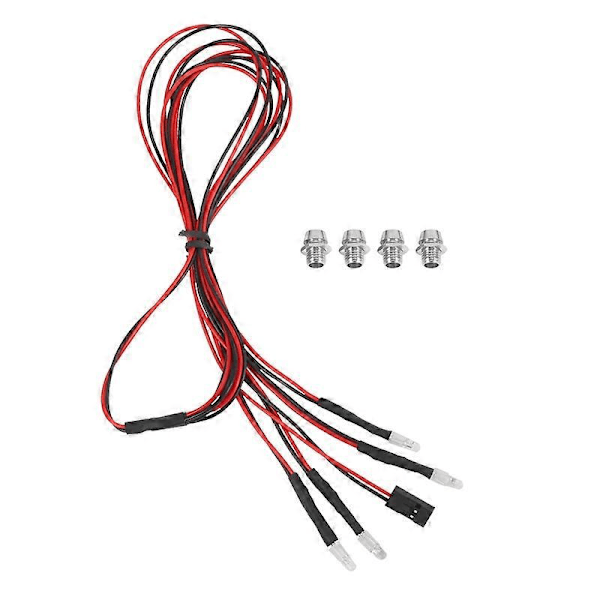 4 LED Ljussats 2 Vita 2 Röda 3mm Strålkastare för 1/24 RC Crawler Bil Axial SCX24 90081 AXI00002 Uppgradering