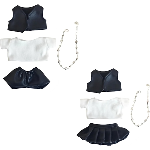 Nuken vaatepaketti: 2 täyttä asua, joissa on yläosia ja alaosia Boy and Girl Cloth Sets
