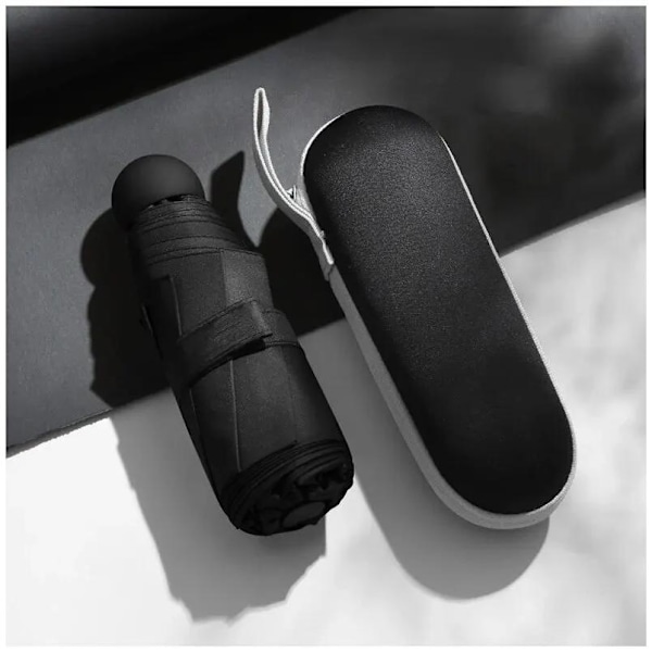 CAPSA's High-End 5-Foldbare Sol- og Regnparaply med Visirlomme til Kvinder black