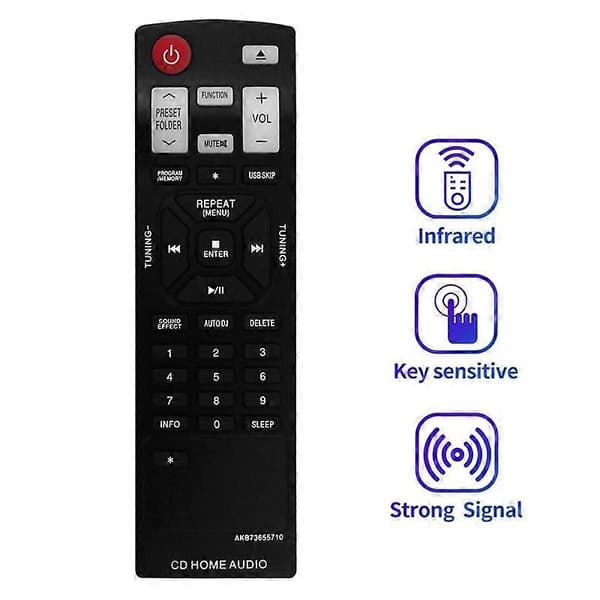 Erstatningsfjernkontroll AKB73655710 for LG Hi-Fi System CM4630 CMS4630F CM4530 CMS4530F CMS4530W CM4430 CMS45