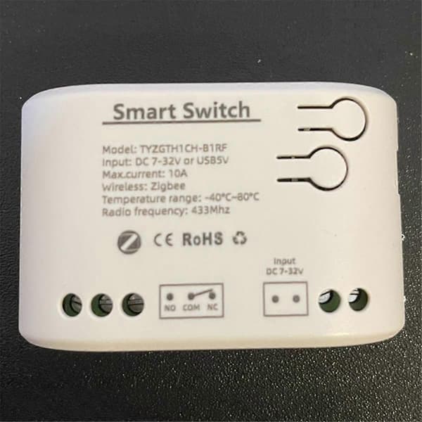 Tuya Smart Zigbee Switch med Temperatursensor Passiv Torr Kontakt Zigbee Relä Fungerar med Home Ass DC 732V
