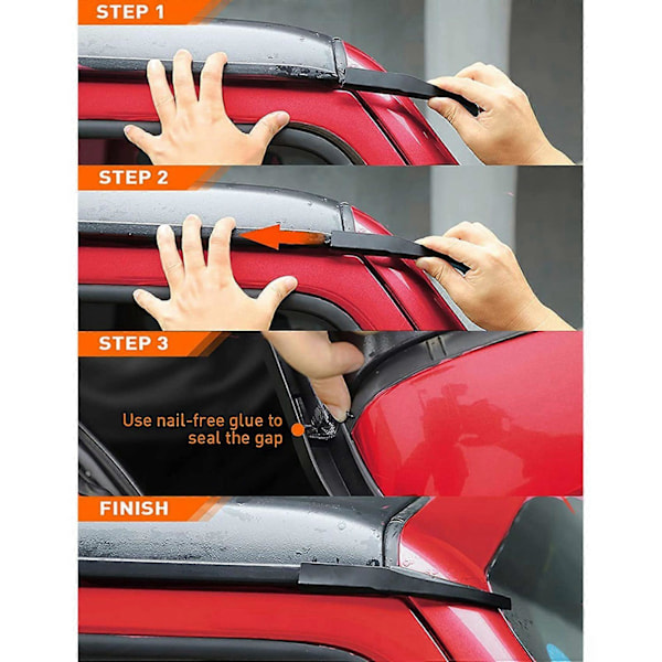 Uppgraderad version Stuprörsförlängningar, Regnränna Avledare, För 2011-2017 Jeep Wrangler JK JKU