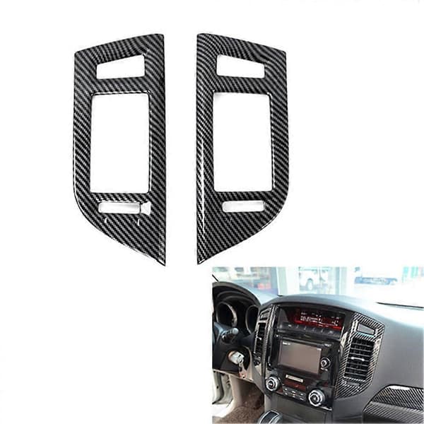 Bil Karbonfiber Interiør Dashbord Senterkonsoll Luftventil A/C Uttak Ramme Deksel Trim for Mitsubis