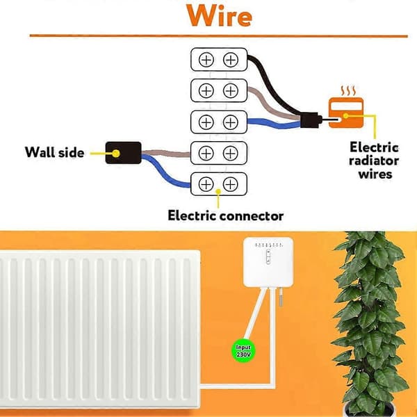 Tuya ZigBee Smart Termostat for Pilot Wire Varme Radiator Støtte Strømovervåking Fjernstyring C