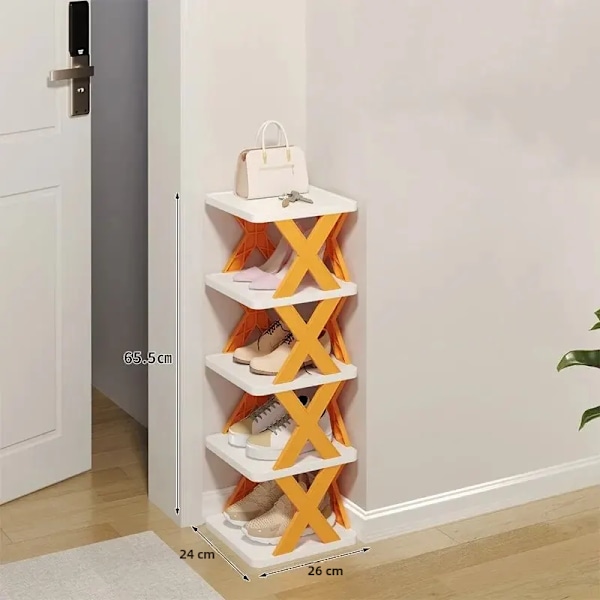 Tier Multi-Purpose Plads Organizer til Hjemme DIY Opbevaringsreol 5 layers orange