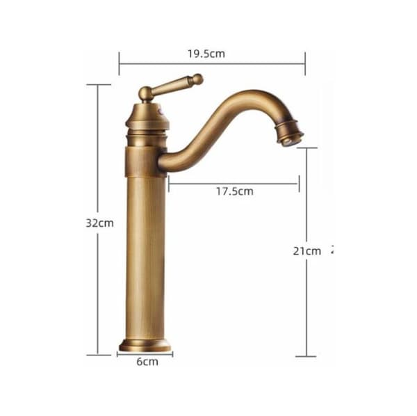 Vridbar Mässing Badrum Keramisk Retro Blandare universal tap-a