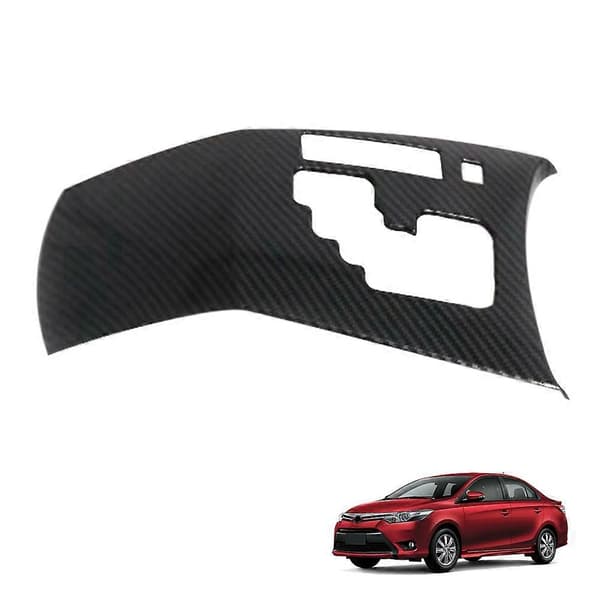 Bil Karbonfiber Sentralt Girskiftpanel Kontrollpanel Dekal Interiør Modifikasjon for Toyota VIOS