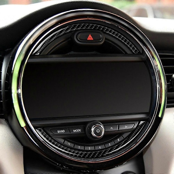 Äkta kolfiber för Mini Cooper F55 F56 Konsol Navigationsskärm Ram Trim