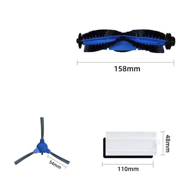Cecotec Conga 2290 Ultra 05661 robotti-imurin varaosat, tarvikkeet, pääsivellin, Hepa-suodatin, moppityynyt
