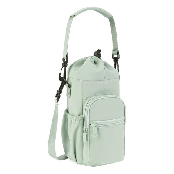 Isolerad vattenflaskväska, crossbody axelrem, aluminiumfoliefoder, svart Purple