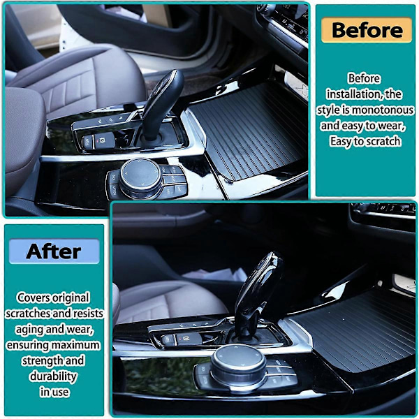 För BMW 5 7-serie G30 G11 G12 X3 X4 G01 G02 Bil Växelspak Knopp Dekor Skydd Trim Interiör Tillbehör Black