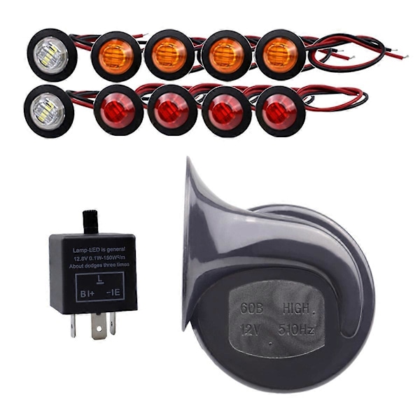 ATV UTV Blinkersats Universell Blinkerslampa med Kolumnblinkersbrytare 60D Signalhorn LED Blinkersats