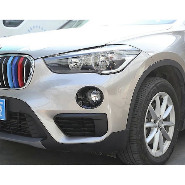 2 st Glänsande Svarta Bil Främre Dimljus Lamp Skydd Trim för-BMW X1 F48 2016-2019