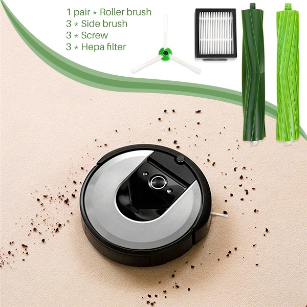 Vaihtoharjat ja suodatinsarja IRobot Roomba Series E5 E6 I7 I7+ -imurin osille