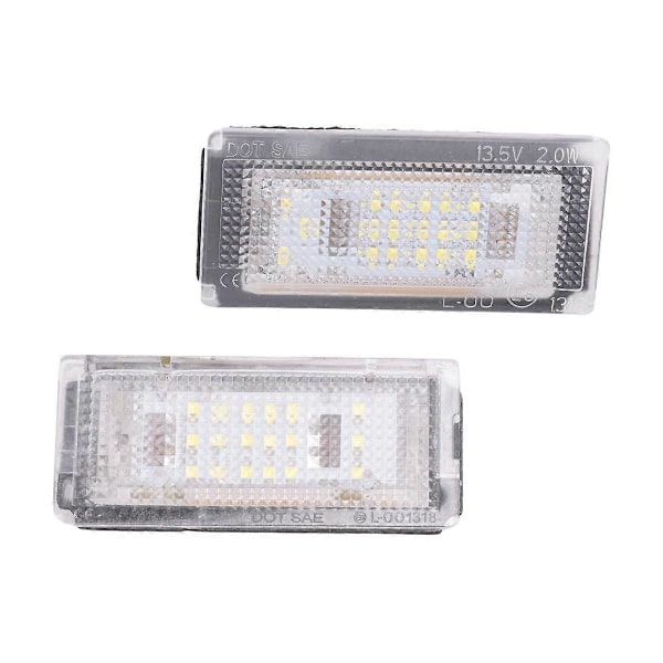 2 st Nummerplåtsbelysning 18 LED 3528SMD Vit Nummerplåtslampa för BMW E46