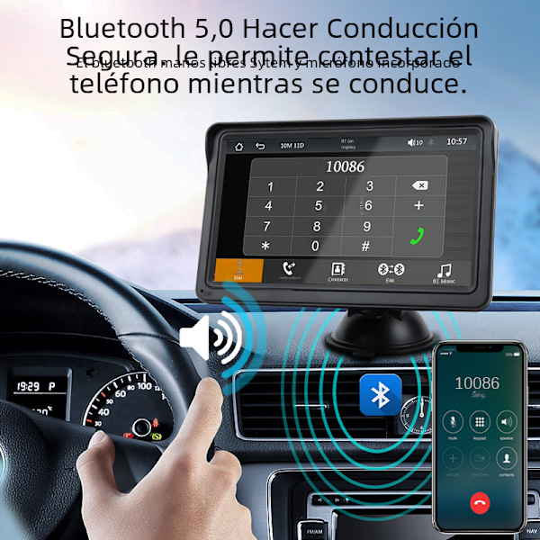Bil Multimedia Videospelare, Radio med Android, CarPlay, 7 Tum Bärbar Pekskärm, Bluetooth 5.0, med AUX USB radio and camera