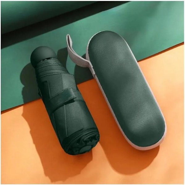 CAPSA's High-End 5-Foldbare Sol- og Regnparaply med Visirlomme til Kvinder green