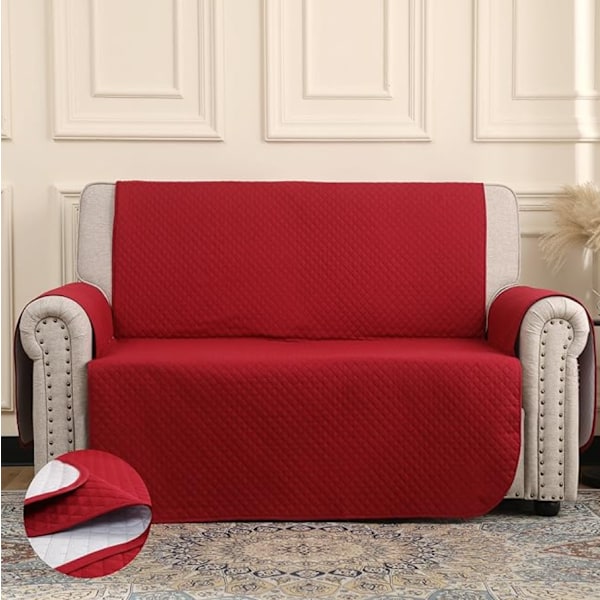 Vändbart sofföverdrag 1-4 sits med 6 färger att välja mellan 2 Seats - 110cm Red
