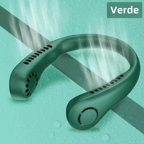 Supmango Kannettava kaulatuuletin - Mini hiljainen sähkötuuletin USB ladattava L21 Green