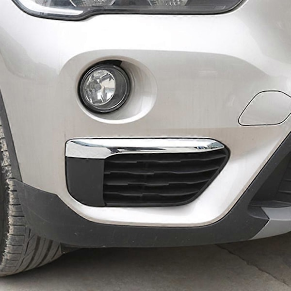 2 st Krom Bil Främre Dimljus Kåpa Trim Formning Tillbehör för BMW X1 F48 2016 2017 2018 2019