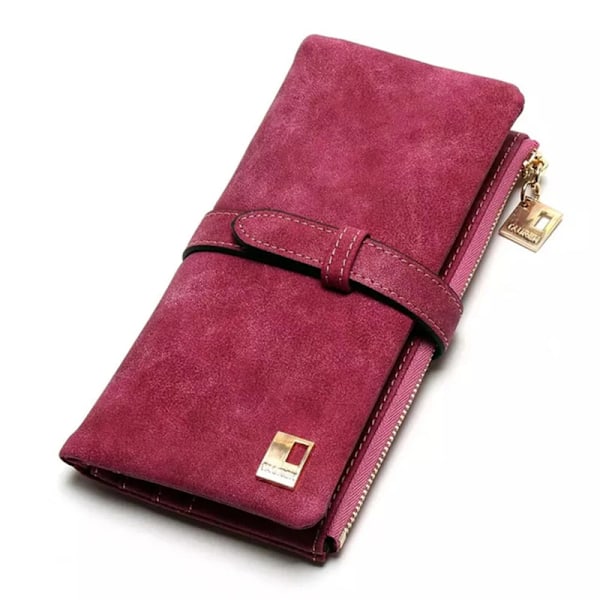 Luksuriøs lang designerpung til kvinder, Multi-position clutch taske, Multi-position pung, Kortholder rose