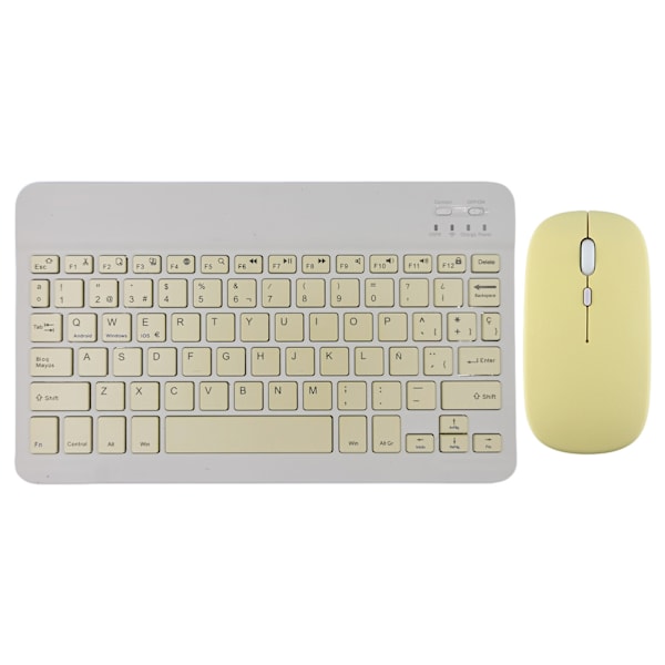 Trådløst tastatur og mus for iPad Air 5, 4 Pro, 11, Bluetooth, spansk, engelsk, Android, iOS, Windows, telefon, nettbrett cyan english