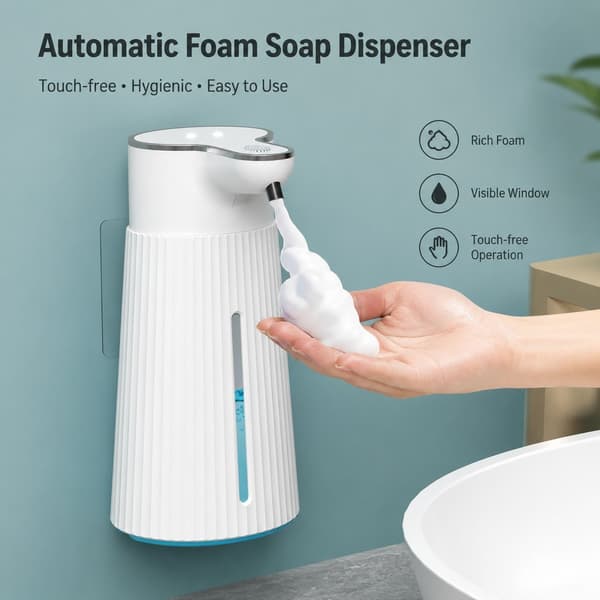 Automatisk håndsæbedispenser, M9 induktionsskummaskine, vægmonteret, USB-opladning, hvid White m9 foam model