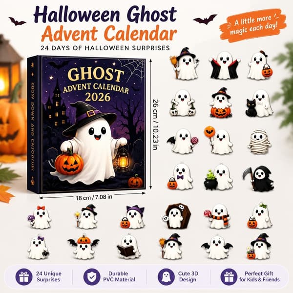 Halloween Spøgelse Julekalender Blind Boks, PVC, Kranie Græskar Spøgelse 3D, Gave til Børn Pumpkin 2D