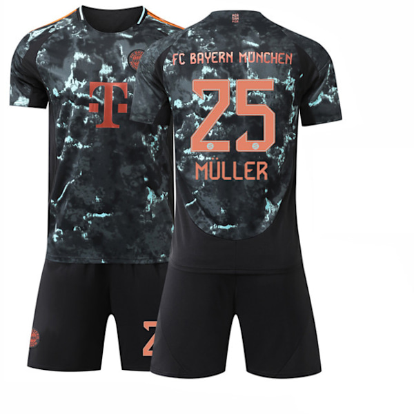 2425 Bayern bortaställ orange Muller fotbollströja set XS(160-165cm)