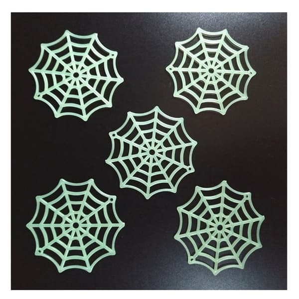 Plastikk Halloween-edderkopper, selvlysende, 12 stiler, blandede størrelser, festdekorasjoner Luminous spider web