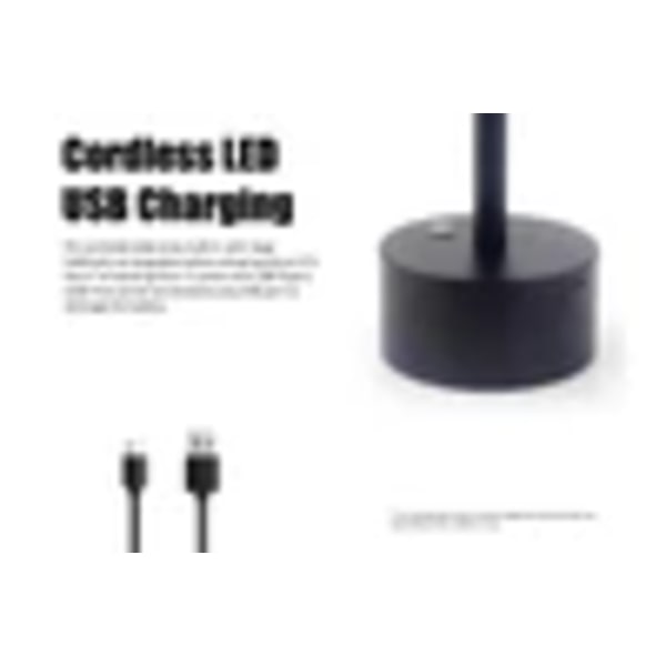 1-pack LED Sladdlös Bordslampa Sänglampa Dämpbar Nattlampa Touchkontroll 3 Färger USB Uppladdningsbar Svart
