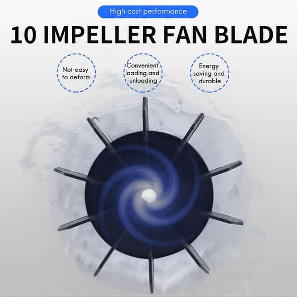 Udskiftning 0,5\" Indvendig Boring 10 Impeller Motor Ventilatorblad Sort