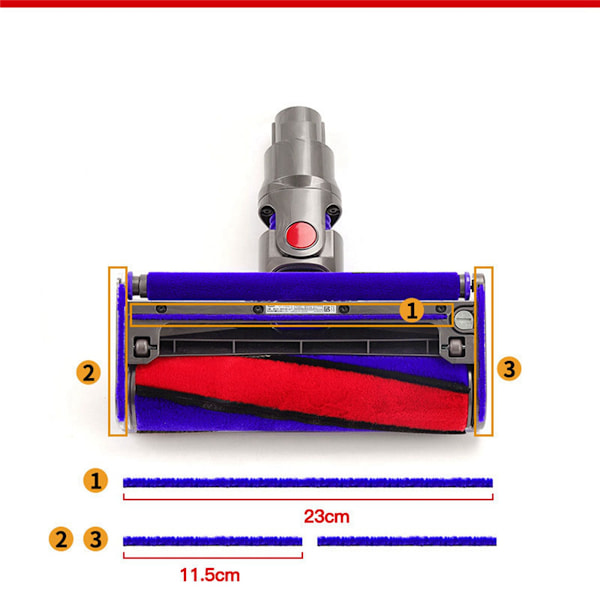 16 kpl pehmeitä pehmusteliuskoja Dyson V6 V7 V8 V10 V11 -imureille, pehmeän rullan puhdistuspään varaosa