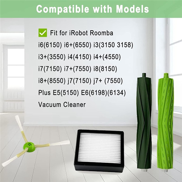 For Roomba reservedeler, reservedeler kompatible for Roomba J7 J7+/Plus E5 E6 E7 I7 I7+ I3 I4 I6 I6+ I8 støvsugere