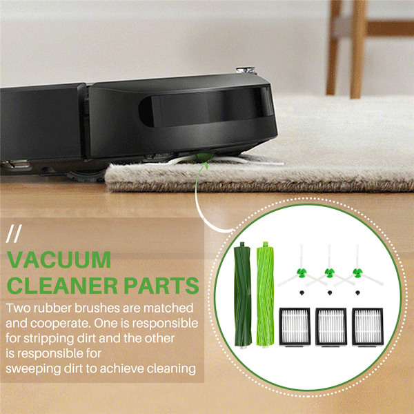 Vaihtoharjat ja suodatinsarja IRobot Roomba Series E5 E6 I7 I7+ -imurin osille