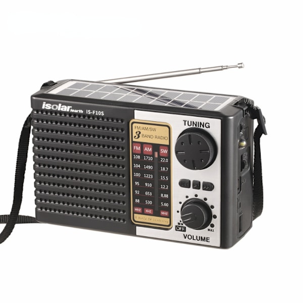 Kannettava FM AM SW -radio langattomalla Bluetooth-kaiuttimella, LED-lavavalolla, MP3-soittimella, täyden kaistan suurherkkyydellä ja aurinkoenergialla hätätilanteisiin
