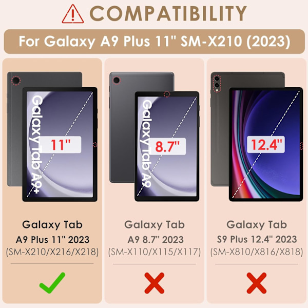 Fodral med 360° roterande ställ, skyddande Irumble-fodral för Samsung Galaxy Tab A9 Plus 11 tum 2023/2024 blue