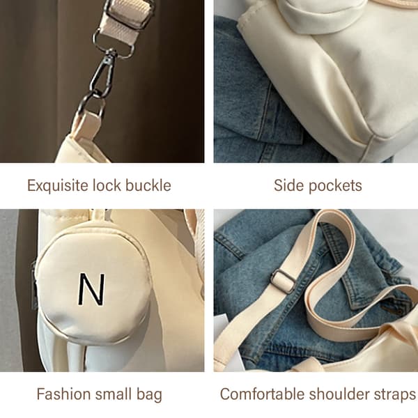 Stora Canvas Handväskor - Laptop Messenger Väska för Kvinnor Khaki