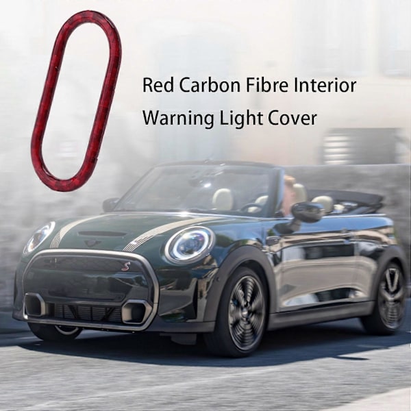 Röd Kolfiber Interiör Varningsljusskydd för MINI Cooper F55 F56 Countryman F60
