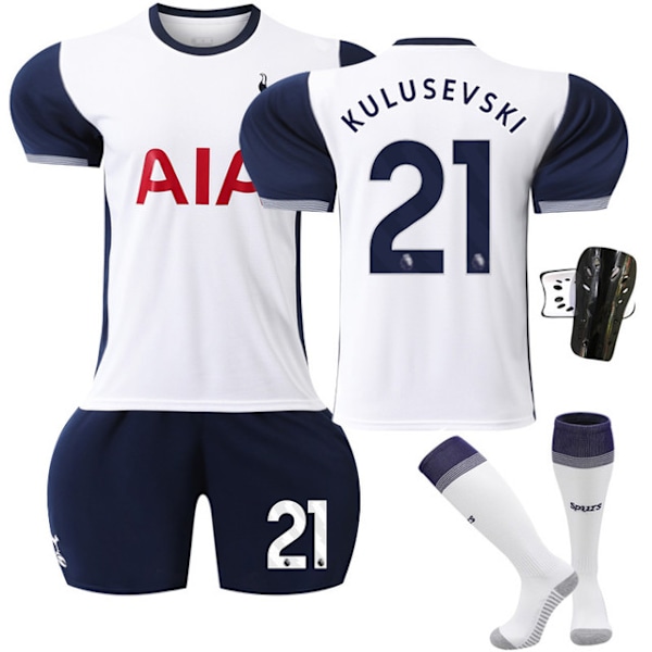2425 Tottenham Hotspur kotipaita Kulusevski jalkapallopaita+sukka+suojavarusteet 20(110-120cm)