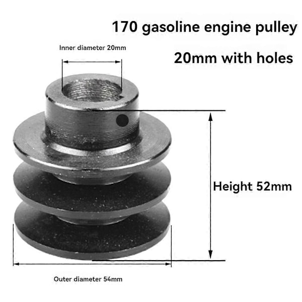 Dobbelt V-remsskive til 20 mm boring Remskive A-rem til 168F 170F GX110 GX120 GX160 GX200 7HK En