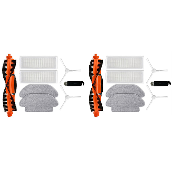 2 sett for Xiaomi Robotstøvsuger S10 S12 B106GL Hovedsidebørste Hepa Filter Mopp Klut Erstatning Reservedeler Tilbehør