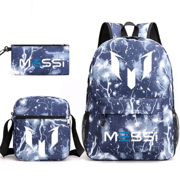 Messi 3 osaa Setit Reppu Mochila Lasten Tilavuus Laukut Lightning Blue 4