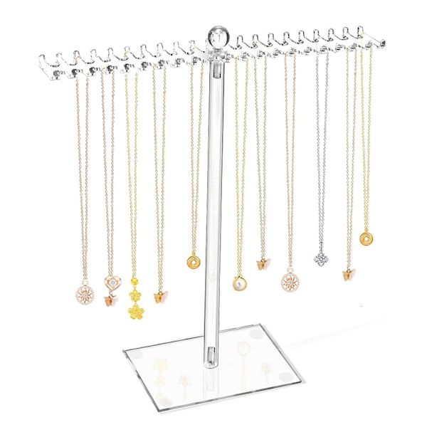 Øreringeholder, 144 poser med træbase, displaystativ Storing necklaces-a