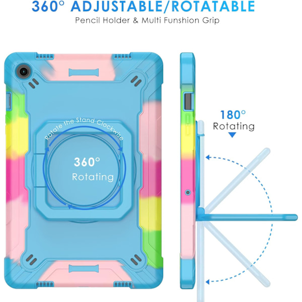 Fodral med 360° roterande ställ, skyddande Irumble-fodral för Samsung Galaxy Tab A9 Plus 11 tum 2023/2024 blue