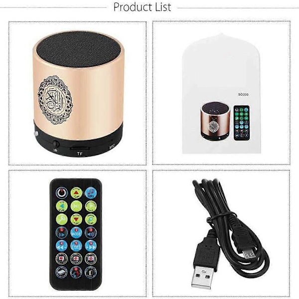 Quran Muslimsk Högtalare, Smart Koran Översättning Liten Bärbar Fjärrkontroll Bluetooth MP3 FM IF Spelare