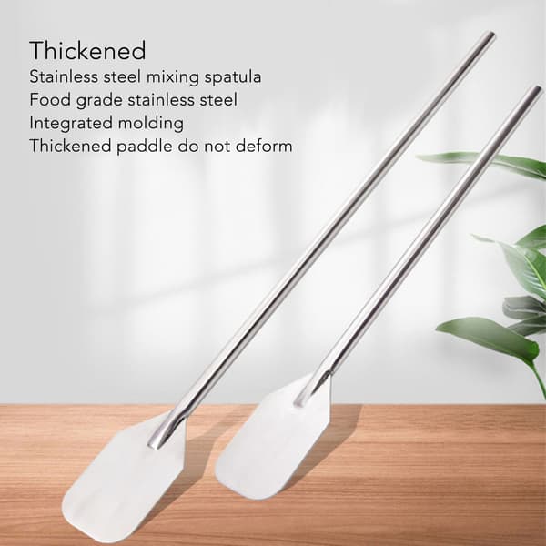 Kjøkkenspatel i rustfritt stål med langt håndtak, 92 cm, for baking, røring, blanding