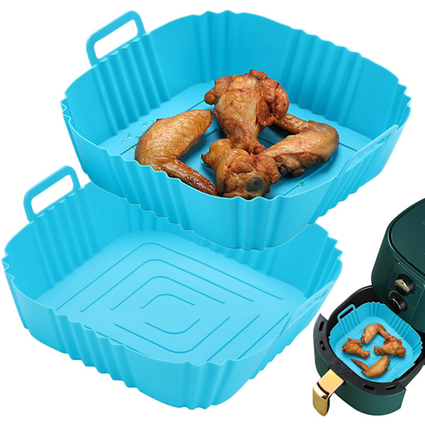 Silikon Airfryer-kurv, silikon bakebrett, gjenbrukbar pizzabakekurv, 2 stk Red-1PCS